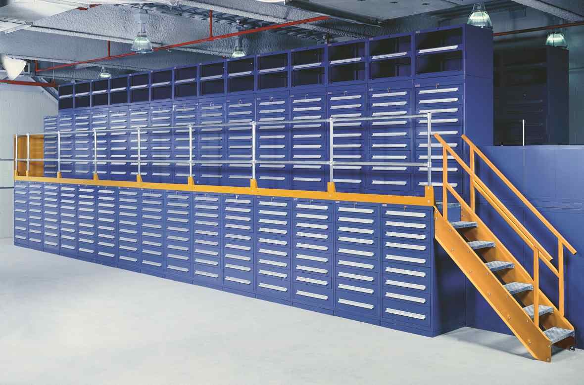 lyon-modular-drawer-cabinets-with-mezzanine-installed